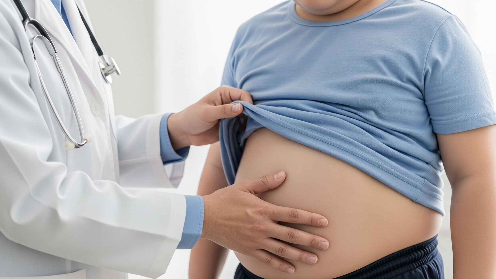 Visita medica presso un esperto nutrizionista per un caso di obesità infantile